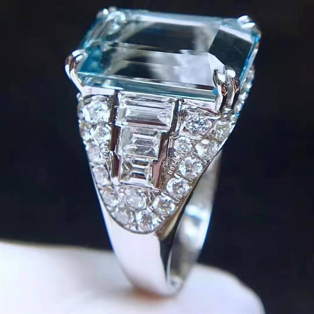 custom vintage aquamarine rings for guys