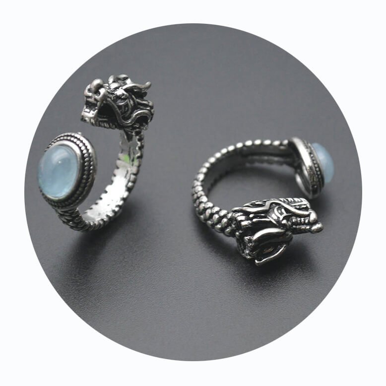 dragon aquamarine rings for guy