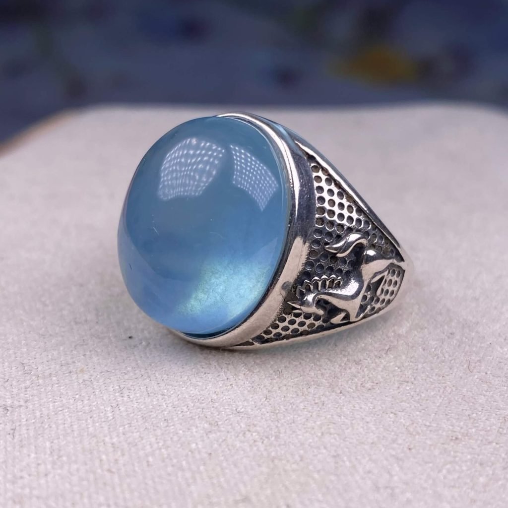 fashion aquamarine rings for guys