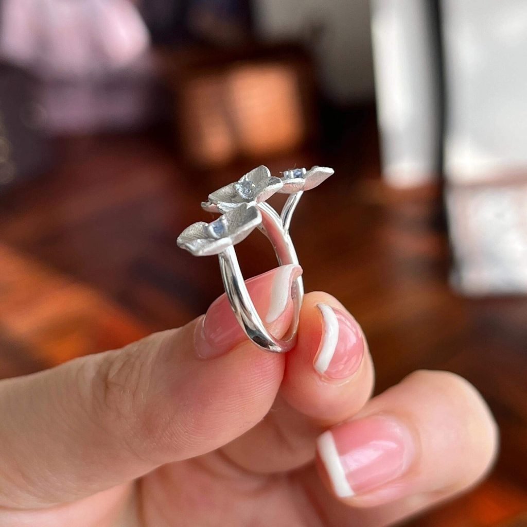 flower style style aquamarine rings for sale