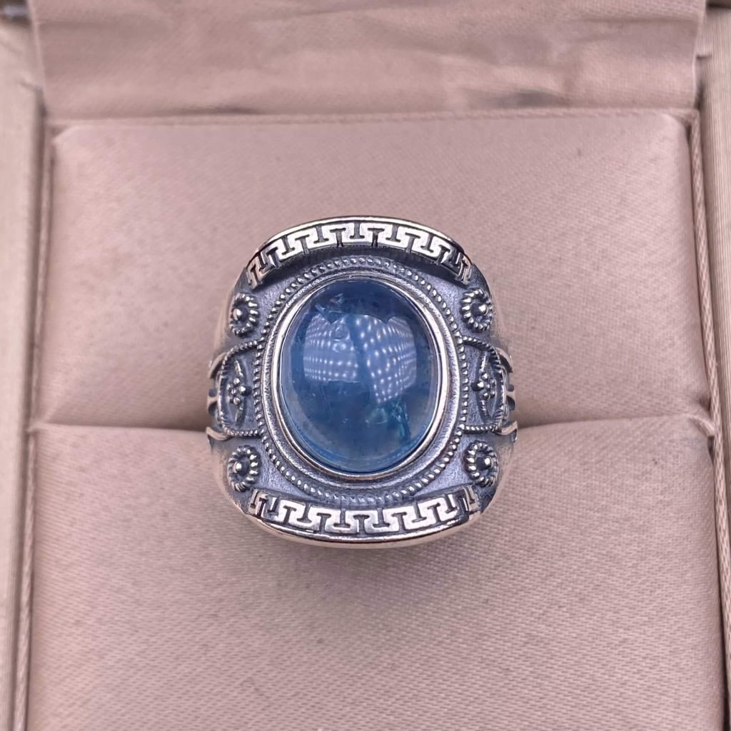 trending aquamarine rings for guys