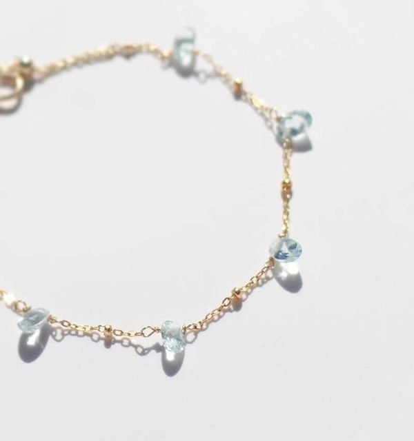 14k italy aquamarine bracelet for women