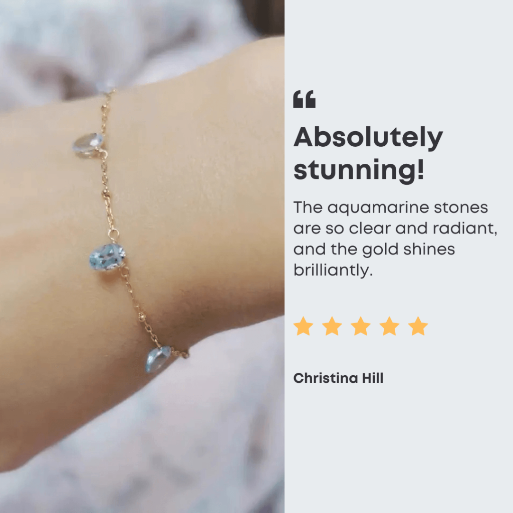 14k italy aquamarine bracelet review