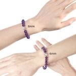 6mm and 8mm purple amethyst gemstone bracelet