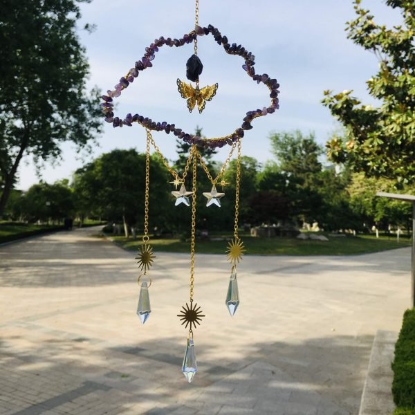 Amethyst cloud shape crystal suncatchers