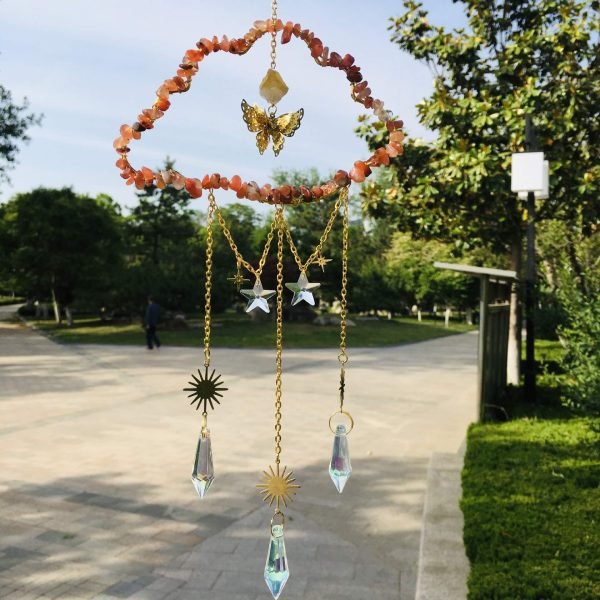 Carnelian cloud shape crystal suncatchers