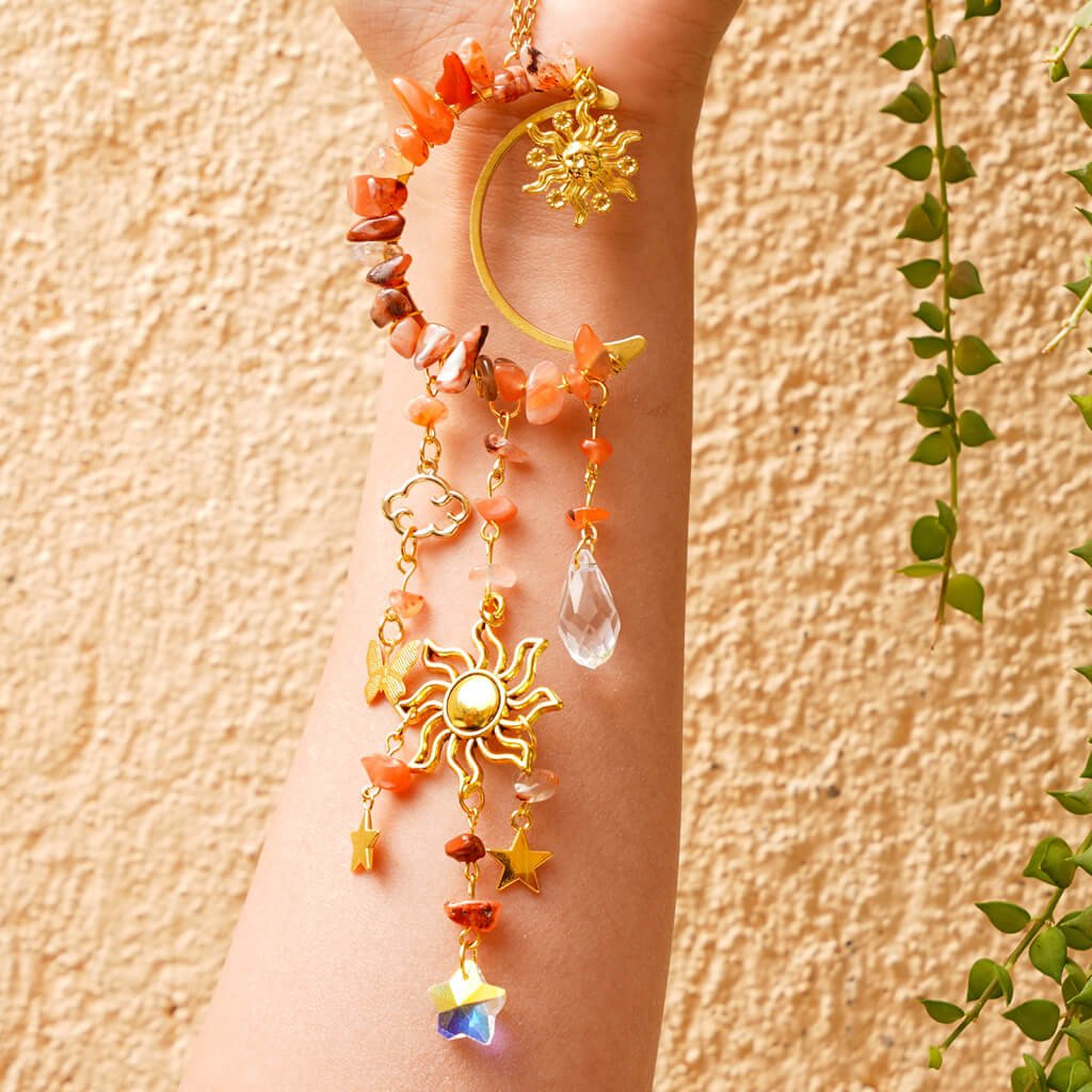 Carnelian crystal suncatcher craft