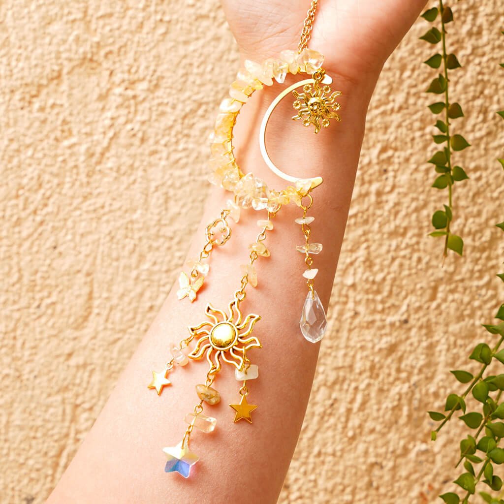 Citrine crystal suncatcher craft