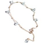 Exquisite 14k Italy style Aquamarine Gold Bracelet