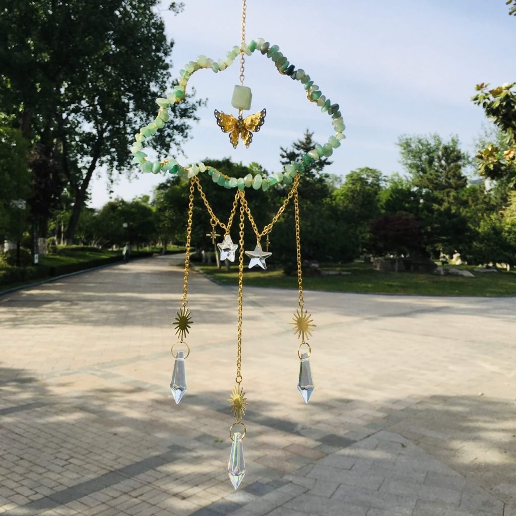Green Aventurine cloud shape crystal suncatchers