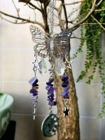 amethyst crystal stone butterfly suncatcher