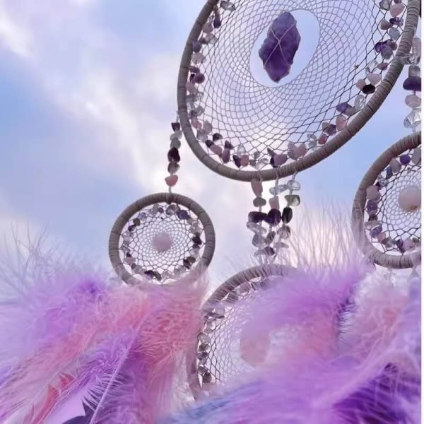 amethyst crystal stone dream catcher