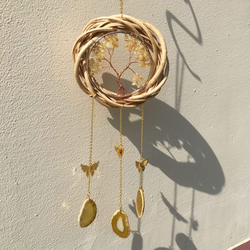 citrine crystal tree of life suncatchers for sale