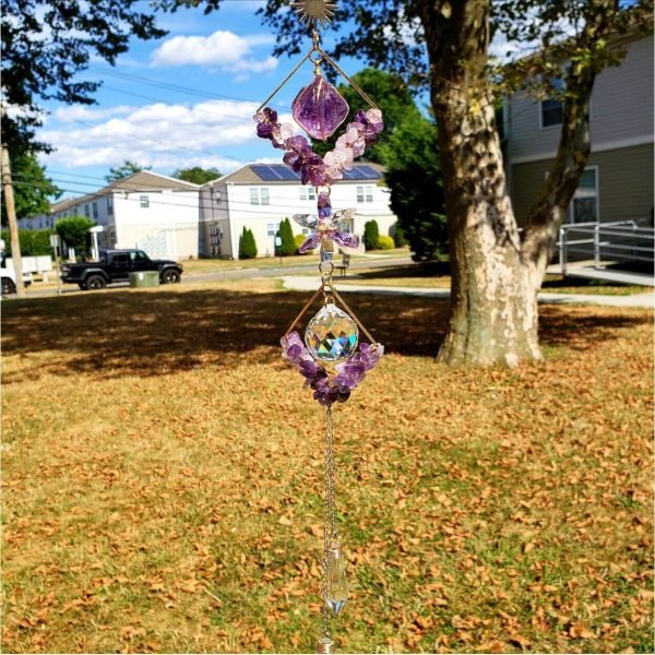 crystal star suncatcher hanging outdoor