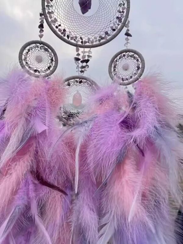 handmade amethyst crystal dream catcher