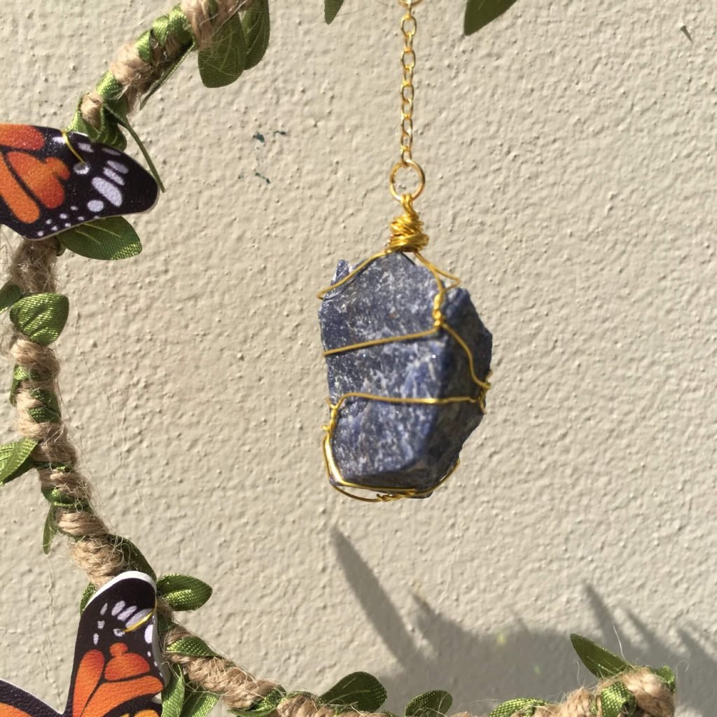 Lapis lazuli hanging suncatcher crystals