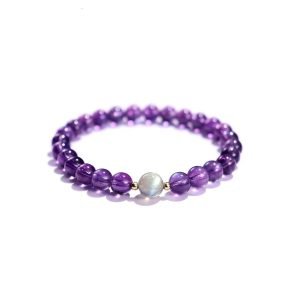purple amethyst gemstone bracelet