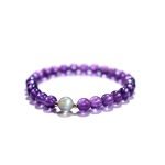 purple amethyst gemstone bracelet with labradorite