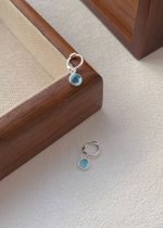 aquamarine clip on earrings