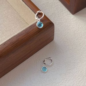 aquamarine clip on earrings