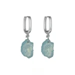 sliver aquamarine drop earrings for men silver