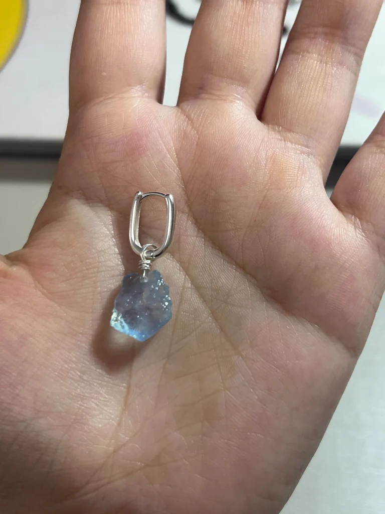 aquamarine earrings for men on hand