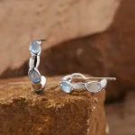 aquamarine hoop earrings silver