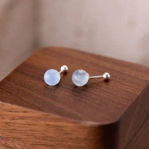 aquamarine stone stud earrings