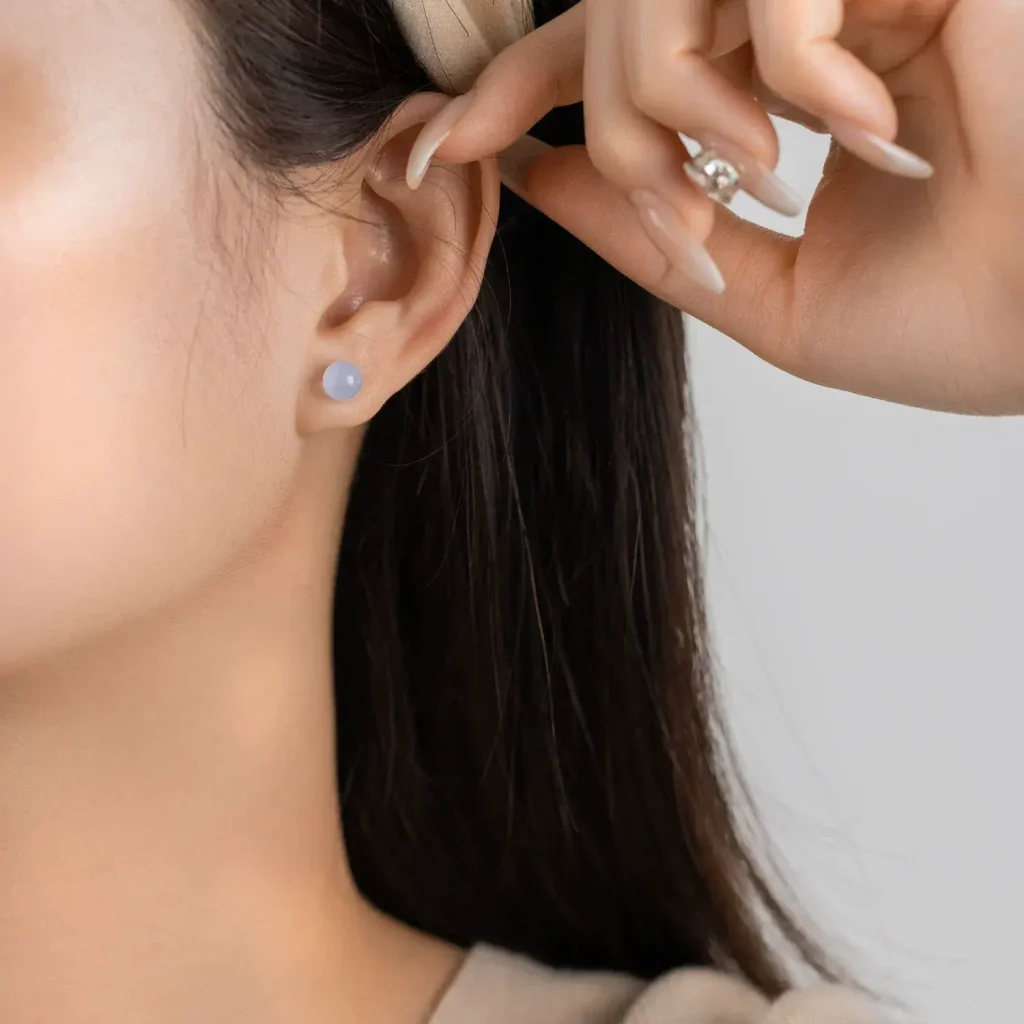 chic aquamarine stone stud earrings