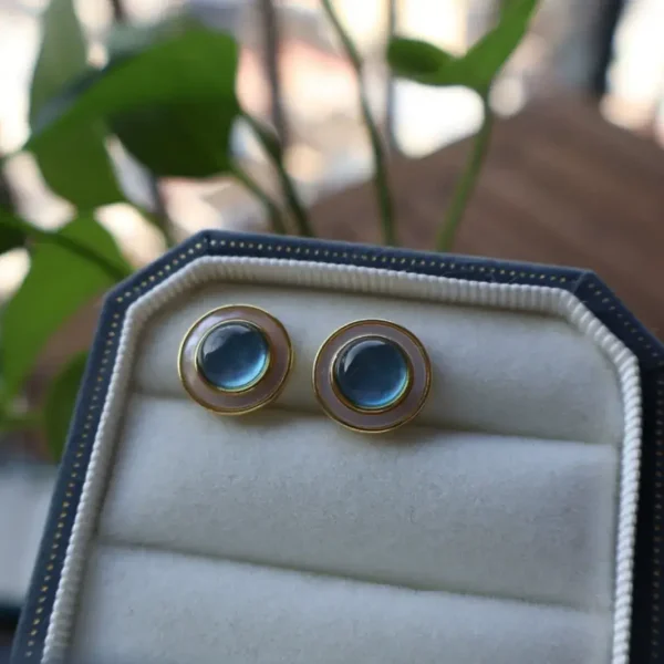 aquamarine stud earrings gold