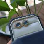 aquamarine stud earrings yellow gold