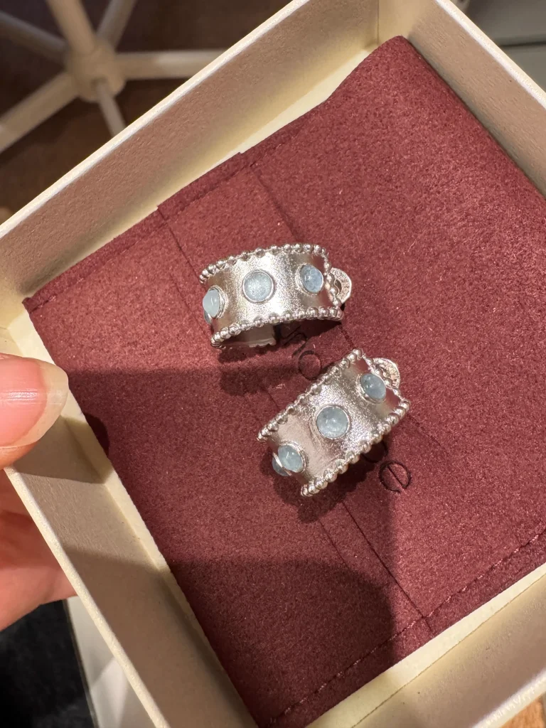 silver vintage aquamarine earrings for sale