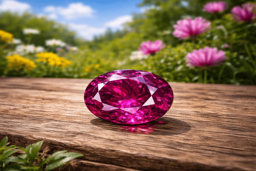oval malawi magenta garnet